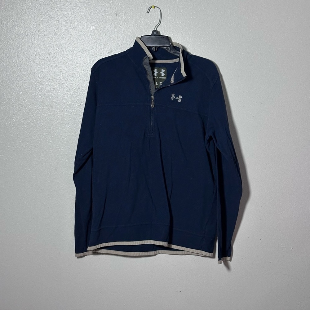 Under Armour Men Half Zip Sweater Navy Blue Size Large.‎